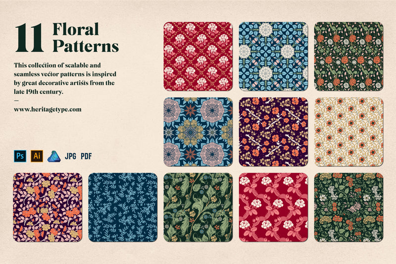 Floral Seamless Patterns Set