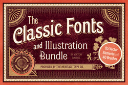 Classic Fonts and Illustration Bundle