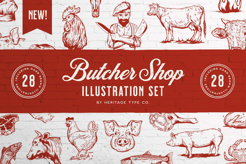 Butcher Shop - Vector Illustration Set - HTC GmbH