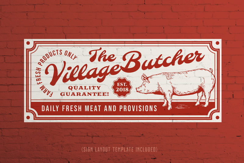 Butcher Shop - Vector Illustration Set - HTC GmbH