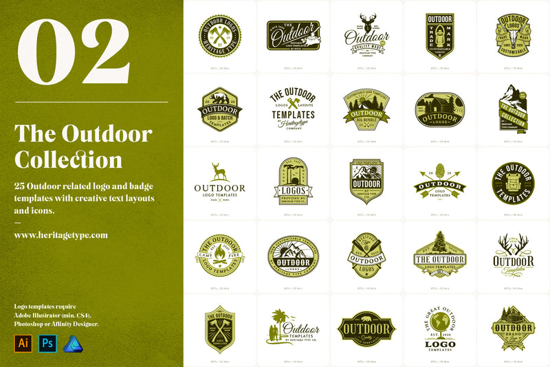 The Ultimate Vintage Logo Bundle - 200 Editable Logo Templates - HTC GmbH