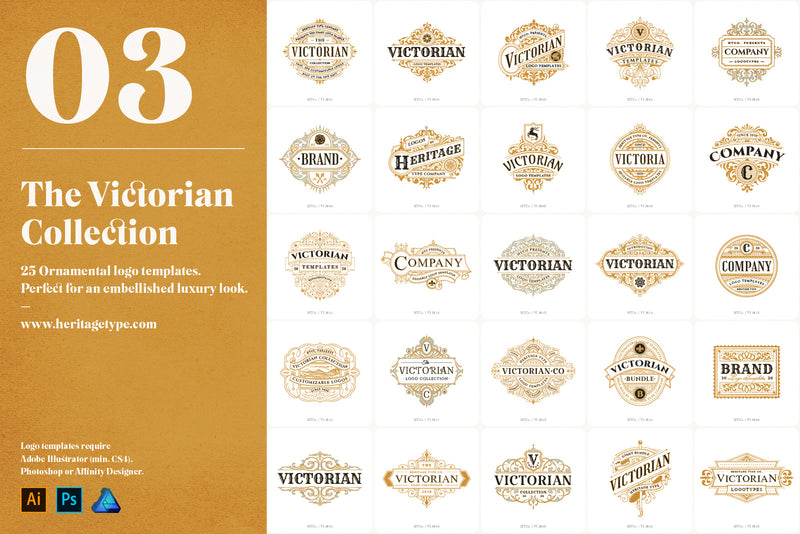 The Ultimate Vintage Logo Bundle - 200 Editable Logo Templates - HTC GmbH