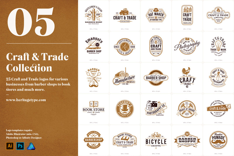 The Ultimate Vintage Logo Bundle - 200 Editable Logo Templates - HTC GmbH