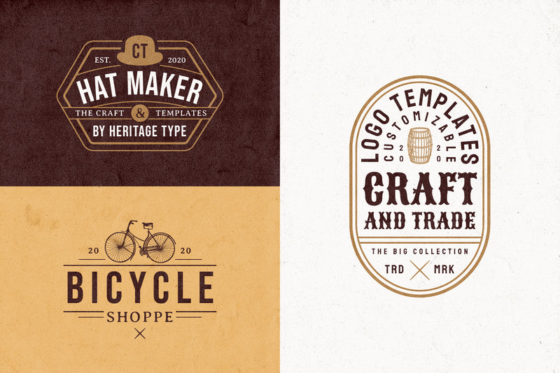 The Ultimate Vintage Logo Bundle - 200 Editable Logo Templates - HTC GmbH