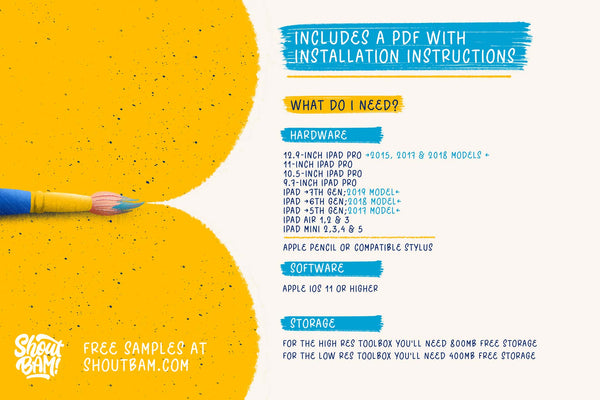 The Kick Off Lettering Toolbox Procreate Set