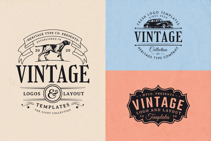 The Ultimate Vintage Logo Bundle - 200 Editable Logo Templates - HTC GmbH