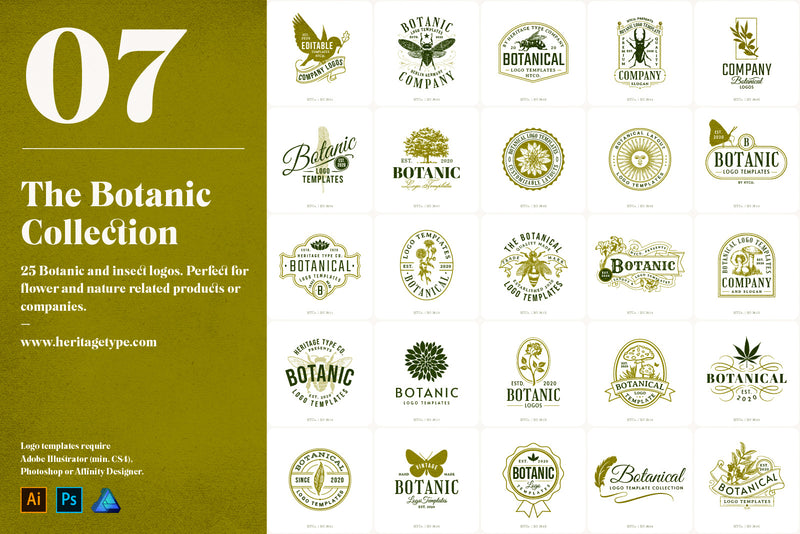 The Ultimate Vintage Logo Bundle - 200 Editable Logo Templates - HTC GmbH