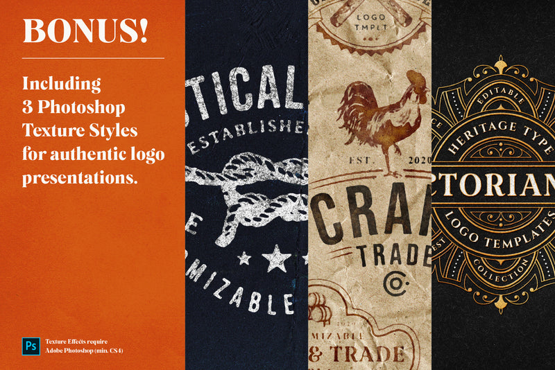 The Ultimate Vintage Logo Bundle - 200 Editable Logo Templates - HTC GmbH