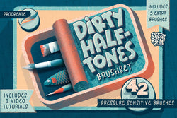 Dirty Halftones Procreate Brush Set